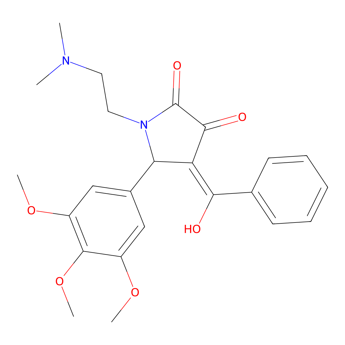 4-benzoyl-1-[2-(dimethylamino)ethyl]-3-hydroxy-5-(3,4,5-trimethoxyphenyl)-2,5-dihydro-1H-pyrrol-2-one molecular structure, CAS 370576-69-5