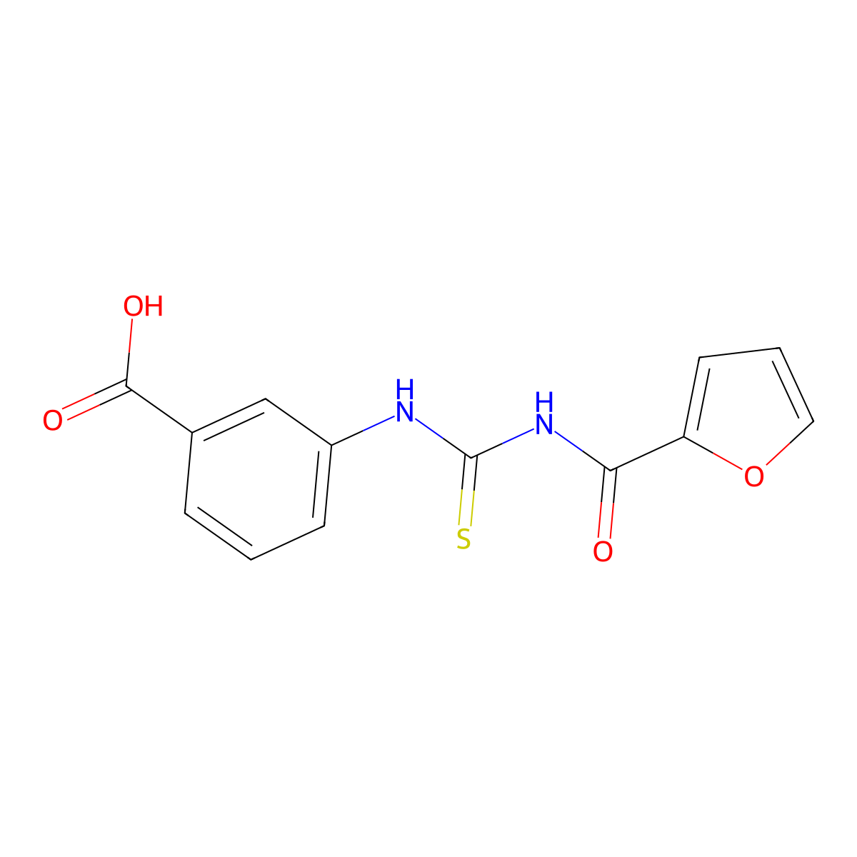 3-{[(2-Furylcarbonylamino)thioxomethyl]amino}benzoic acid molecular structure, CAS 370576-82-2