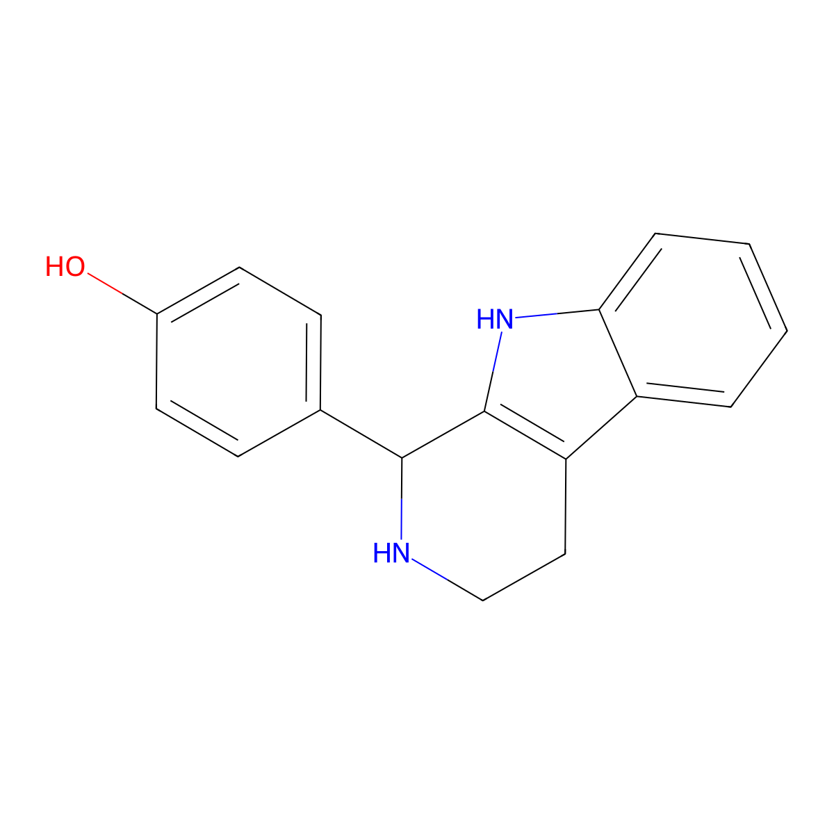4-(2,3,4,9-tetrahydro-1H-pyrido[3,4-b]indol-1-yl)phenol molecular structure, CAS 370582-53-9