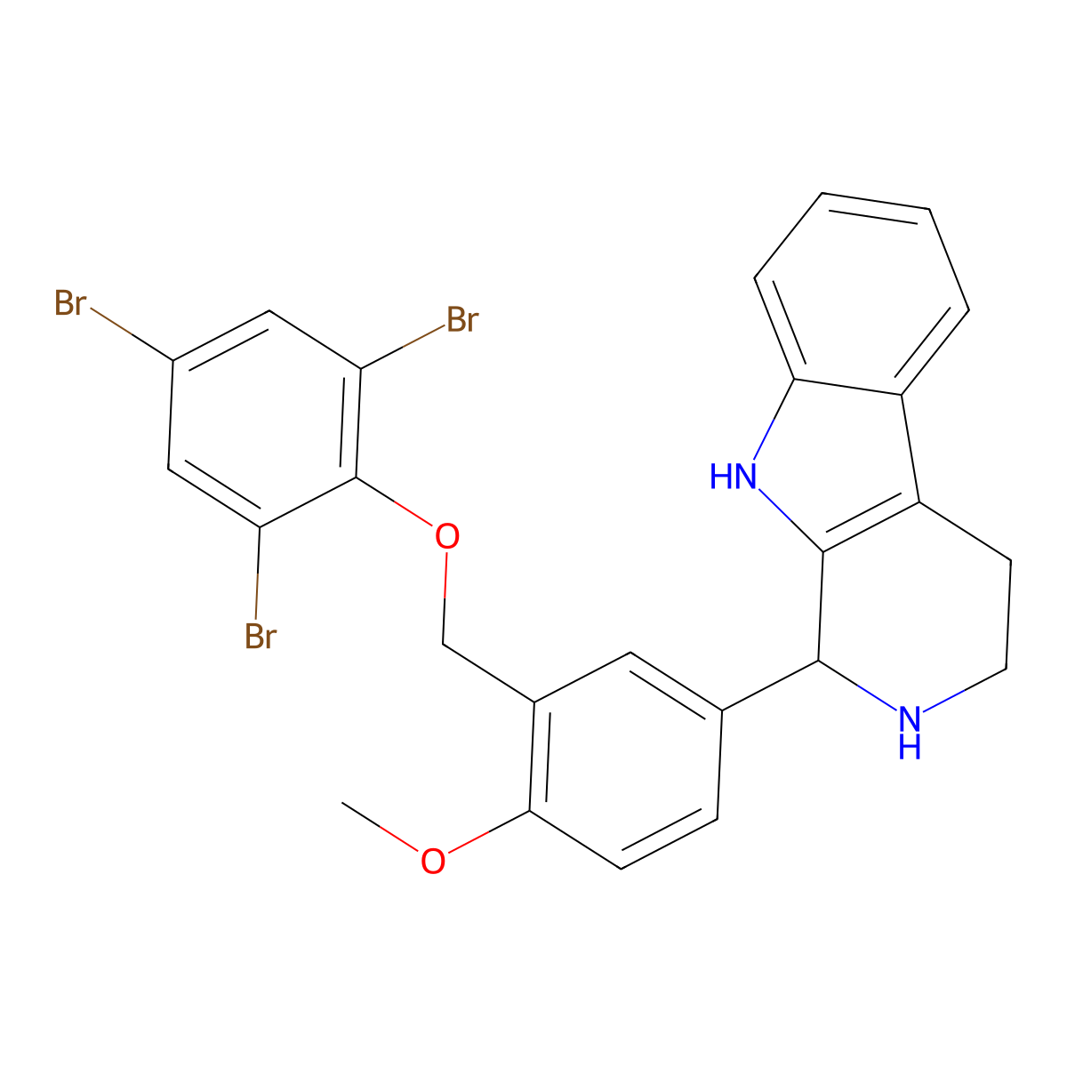 1-{4-methoxy-3-[(2,4,6-tribromophenoxy)methyl]phenyl}-2,3,4,9-tetrahydro-1H-beta-carboline molecular structure, CAS 370582-54-0