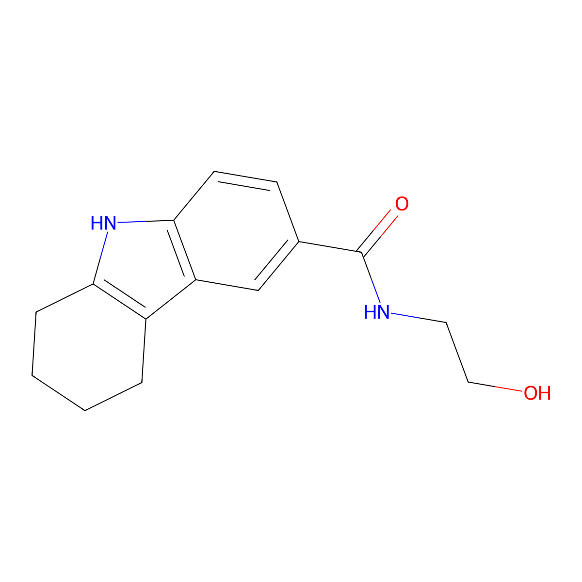 N-(2-hydroxyethyl)-6,7,8,9-tetrahydro-5H-carbazole-3-carboxamide molecular structure, CAS 370582-65-3