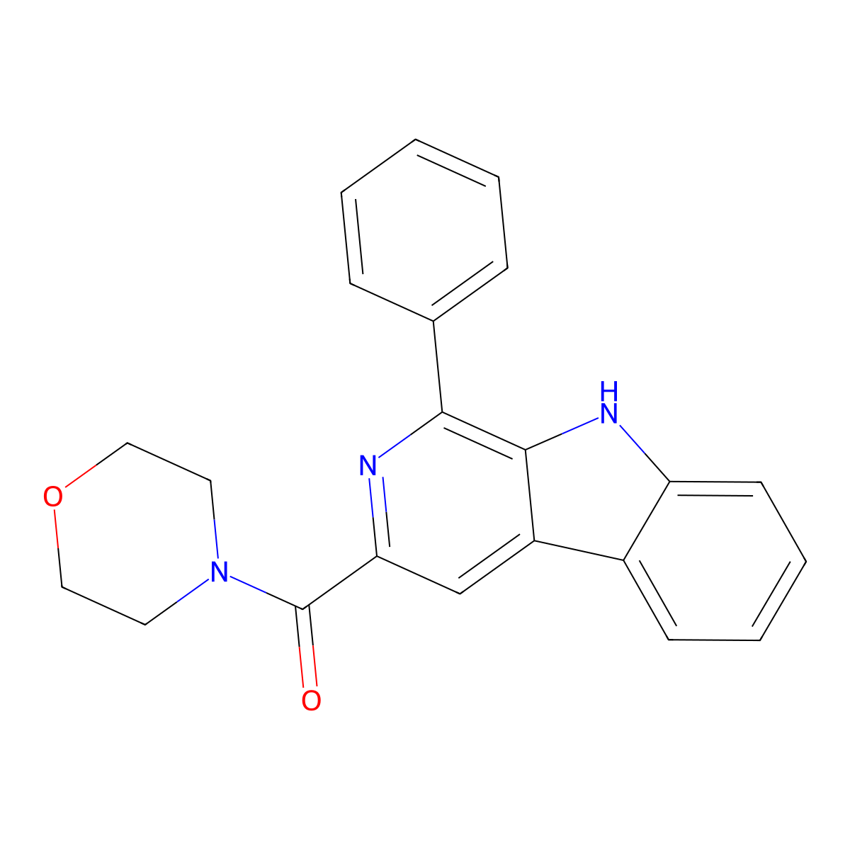 morpholin-4-yl-(1-phenyl-9H-pyrido[3,4-b]indol-3-yl)methanone molecular structure, CAS 370582-70-0