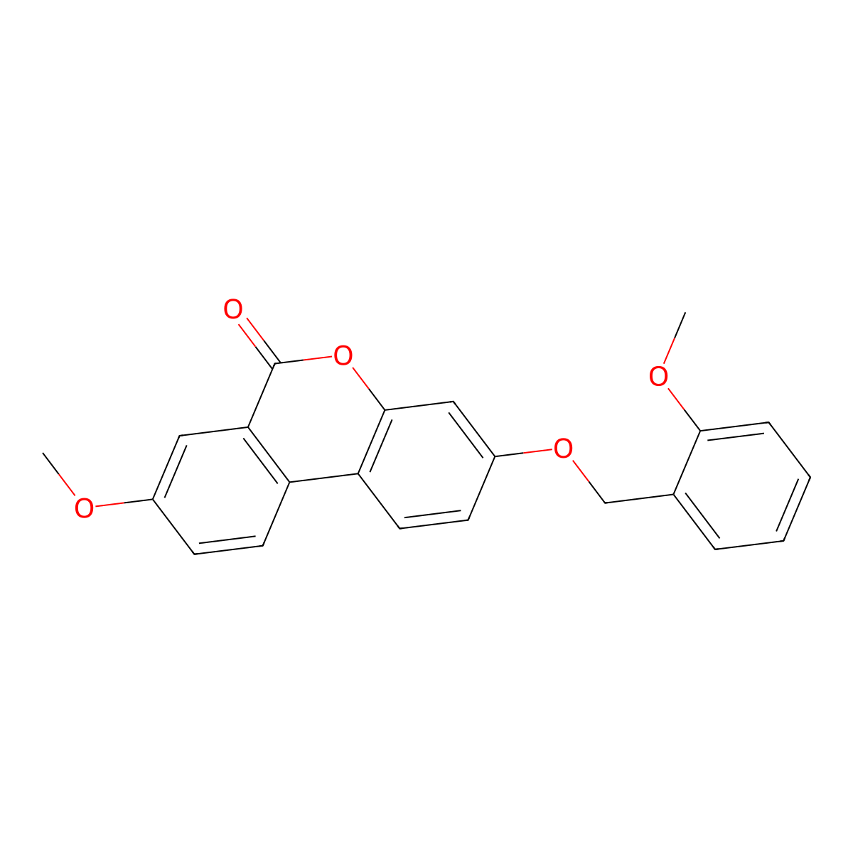 8-methoxy-3-[(2-methoxybenzyl)oxy]-6H-benzo[c]chromen-6-one molecular structure, CAS 370582-84-6