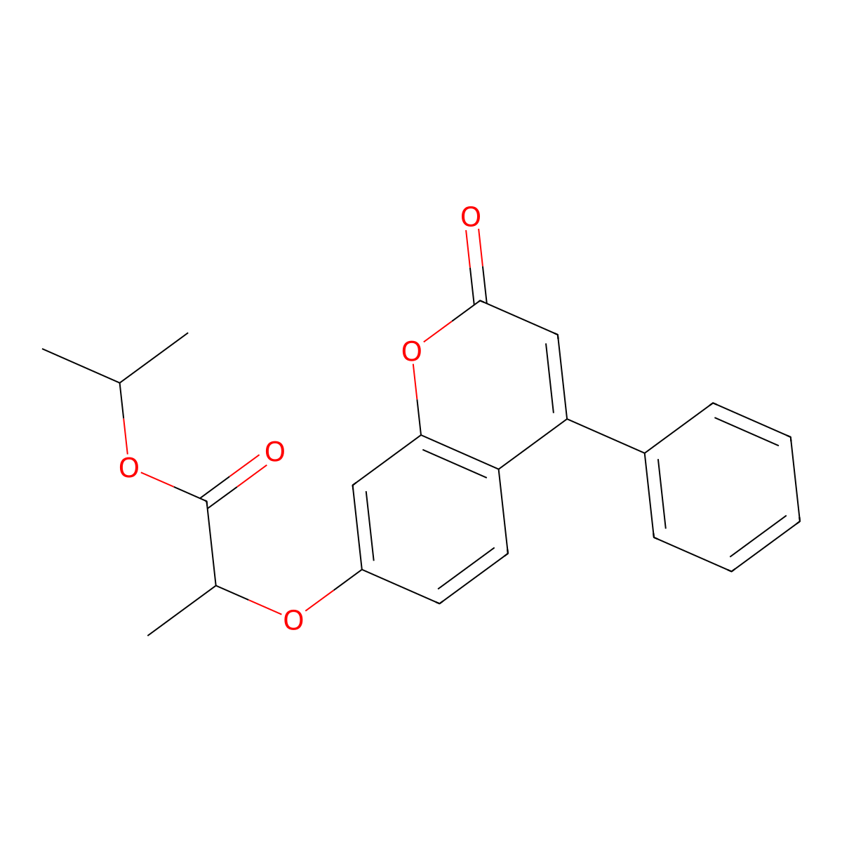 Propan-2-yl 2-(2-oxo-4-phenylchromen-7-yl)oxypropanoate molecular structure, CAS 370582-87-9