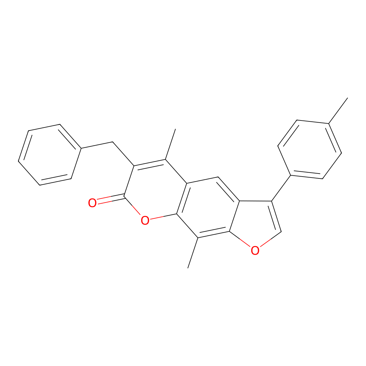 6-benzyl-5,9-dimethyl-3-(4-methylphenyl)-7H-furo[3,2-g]chromen-7-one molecular structure, CAS 370582-88-0
