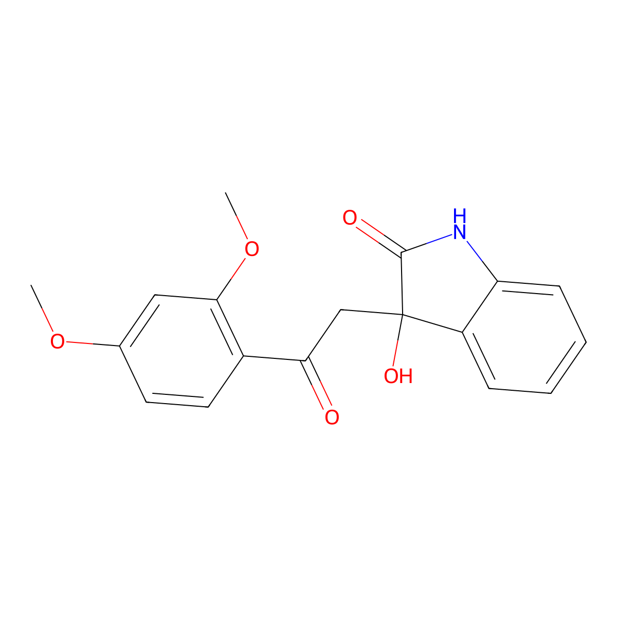 3-[2-(2,4-dimethoxyphenyl)-2-oxoethyl]-3-hydroxy-1,3-dihydro-2H-indol-2-one molecular structure, CAS 370582-95-9
