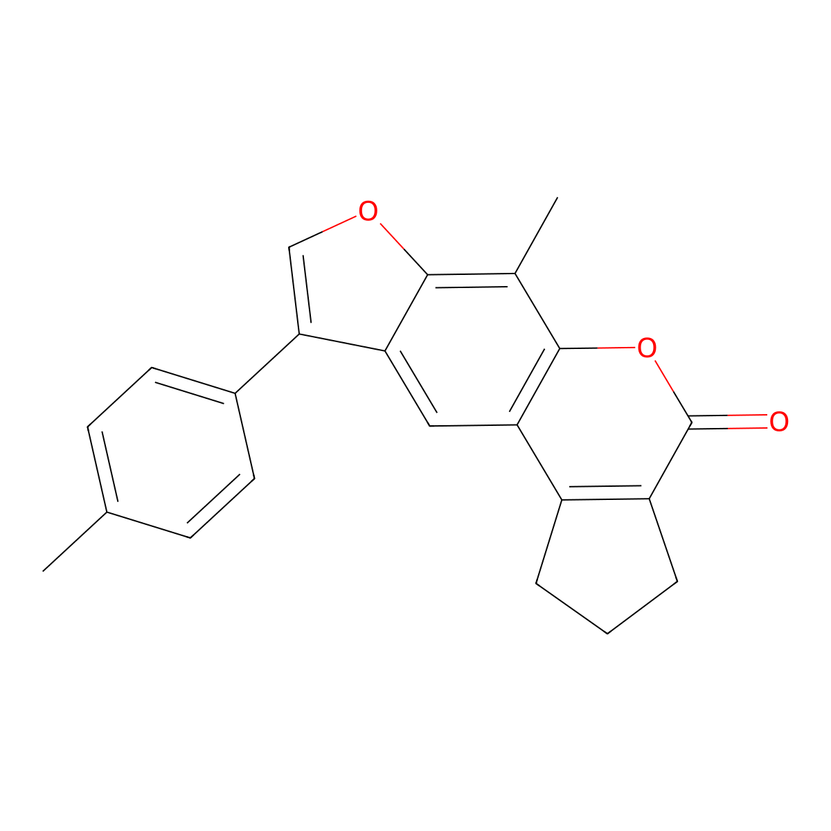 6-methyl-9-(4-methylphenyl)-2,3-dihydrocyclopenta[c]furo[3,2-g]chromen-4(1H)-one molecular structure, CAS 370583-53-2