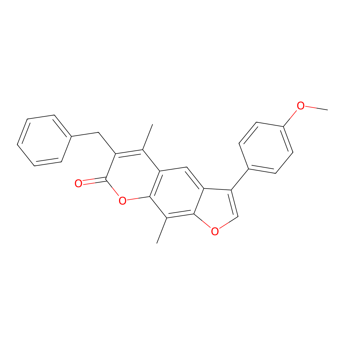 6-benzyl-3-(4-methoxyphenyl)-5,9-dimethyl-7H-furo[3,2-g]chromen-7-one molecular structure, CAS 370583-60-1