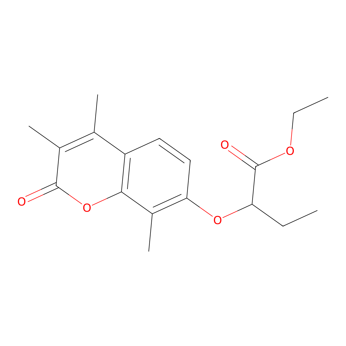 Ethyl 2-(3,4,8-trimethyl-2-oxochromen-7-yl)oxybutanoate molecular structure, CAS 370583-96-3