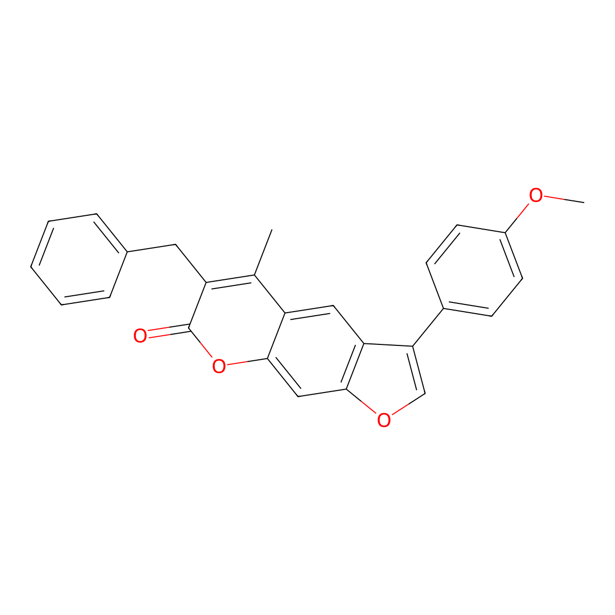 6-benzyl-3-(4-methoxyphenyl)-5-methyl-7H-furo[3,2-g]chromen-7-one molecular structure, CAS 370583-98-5