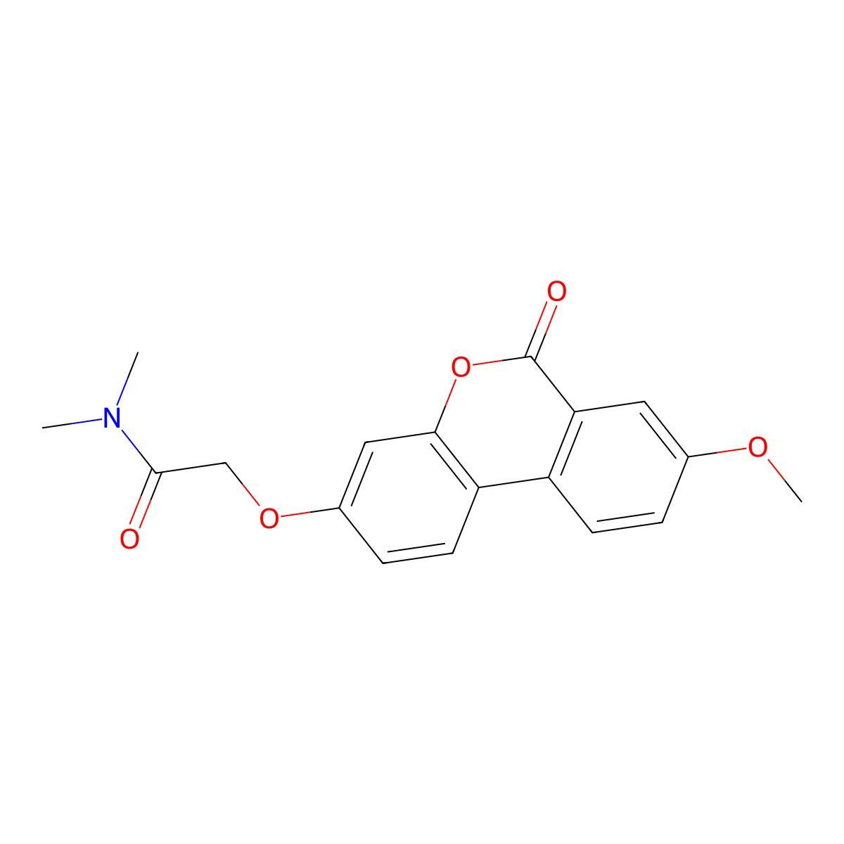 2-(8-methoxy-6-oxobenzo[c]chromen-3-yl)oxy-N,N-dimethylacetamide molecular structure, CAS 370584-01-3