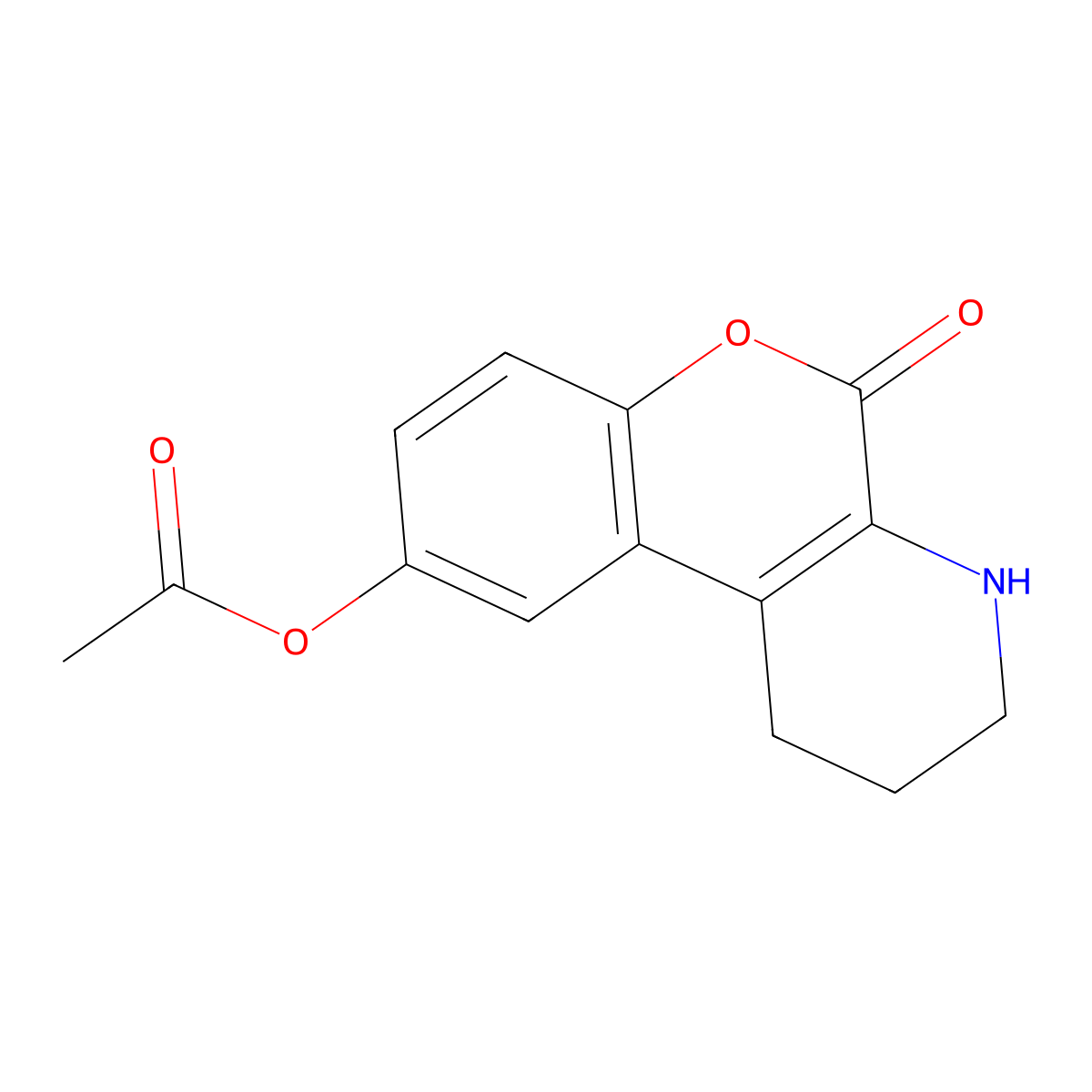 (5-Oxo-1,2,3,4-tetrahydrochromeno[3,4-b]pyridin-9-yl) acetate molecular structure, CAS 370584-28-4