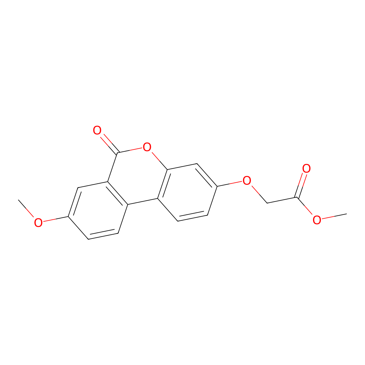 methyl [(8-methoxy-6-oxo-6H-benzo[c]chromen-3-yl)oxy]acetate molecular structure, CAS 370584-29-5