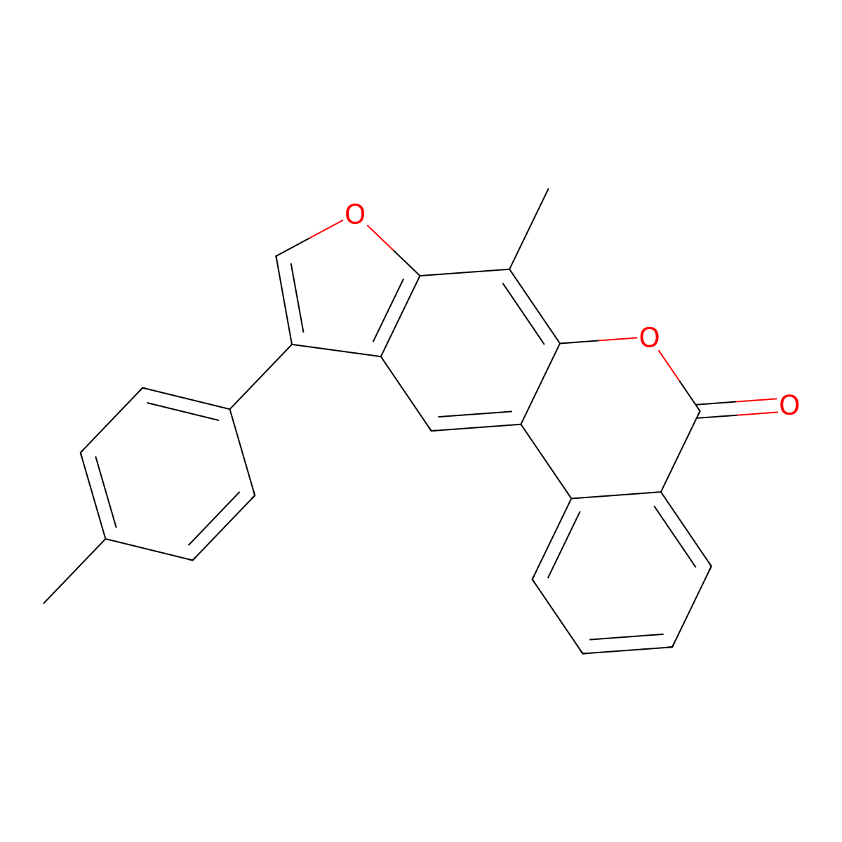 7-methyl-10-(4-methylphenyl)-5H-benzo[c]furo[3,2-g]chromen-5-one molecular structure, CAS 370584-33-1