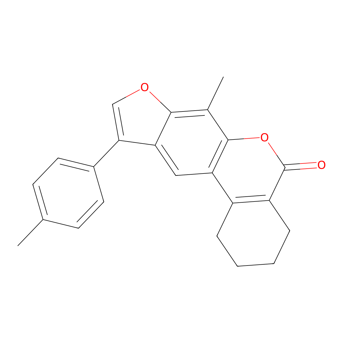 7-methyl-10-(4-methylphenyl)-1,2,3,4-tetrahydro-5H-benzo[c]furo[3,2-g]chromen-5-one molecular structure, CAS 370584-49-9