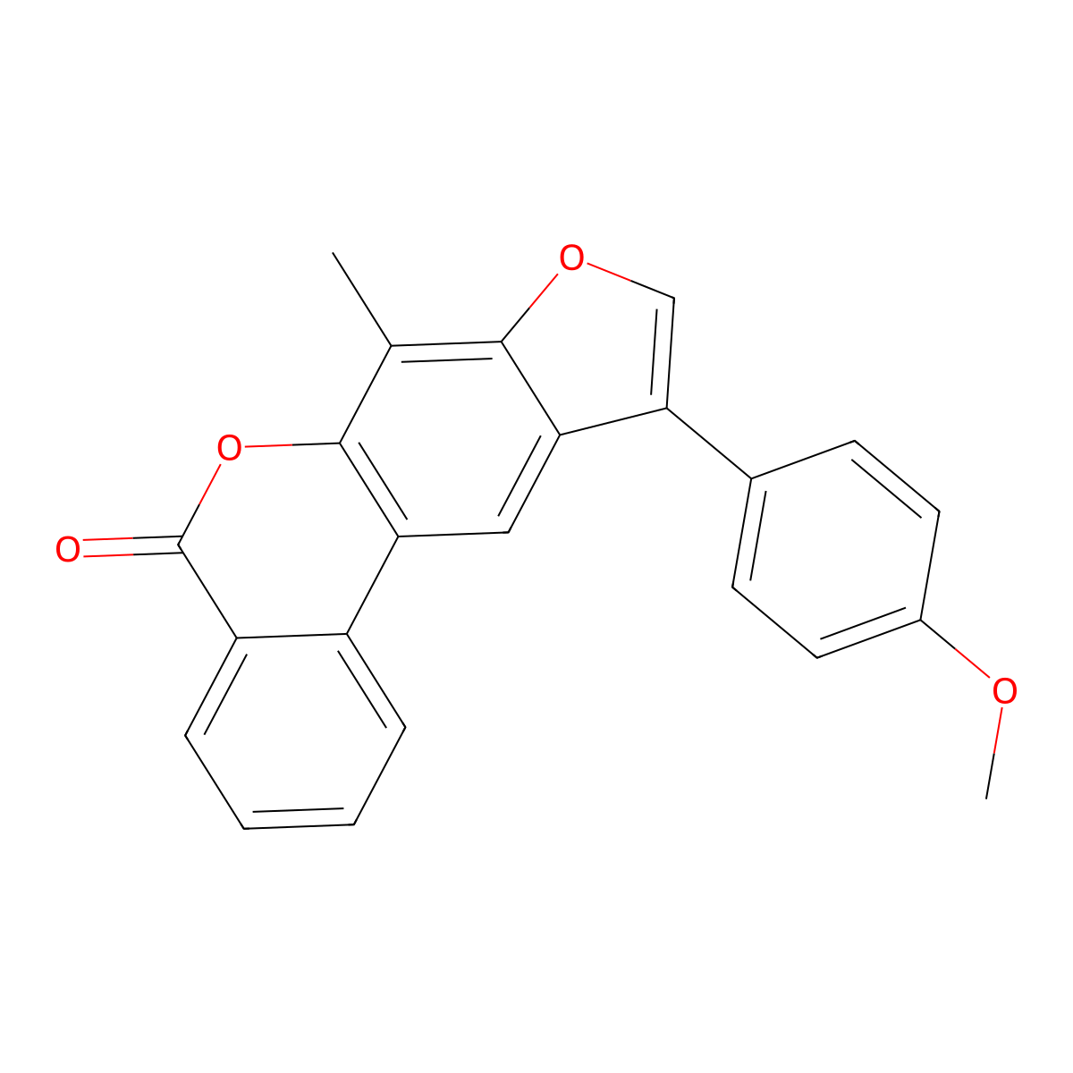 10-(4-methoxyphenyl)-7-methyl-5H-benzo[c]furo[3,2-g]chromen-5-one molecular structure, CAS 370584-66-0