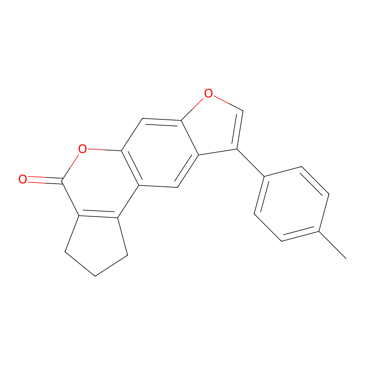 9-(4-methylphenyl)-2,3-dihydrocyclopenta[c]furo[3,2-g]chromen-4(1H)-one molecular structure, CAS 370584-85-3