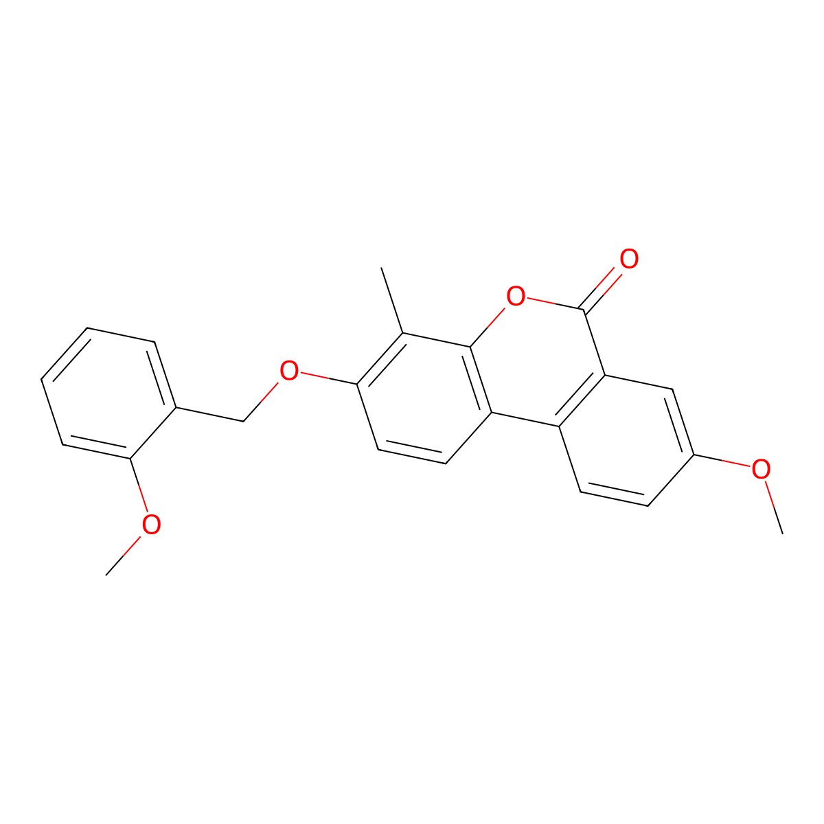 8-methoxy-3-[(2-methoxybenzyl)oxy]-4-methyl-6H-benzo[c]chromen-6-one molecular structure, CAS 370585-02-7
