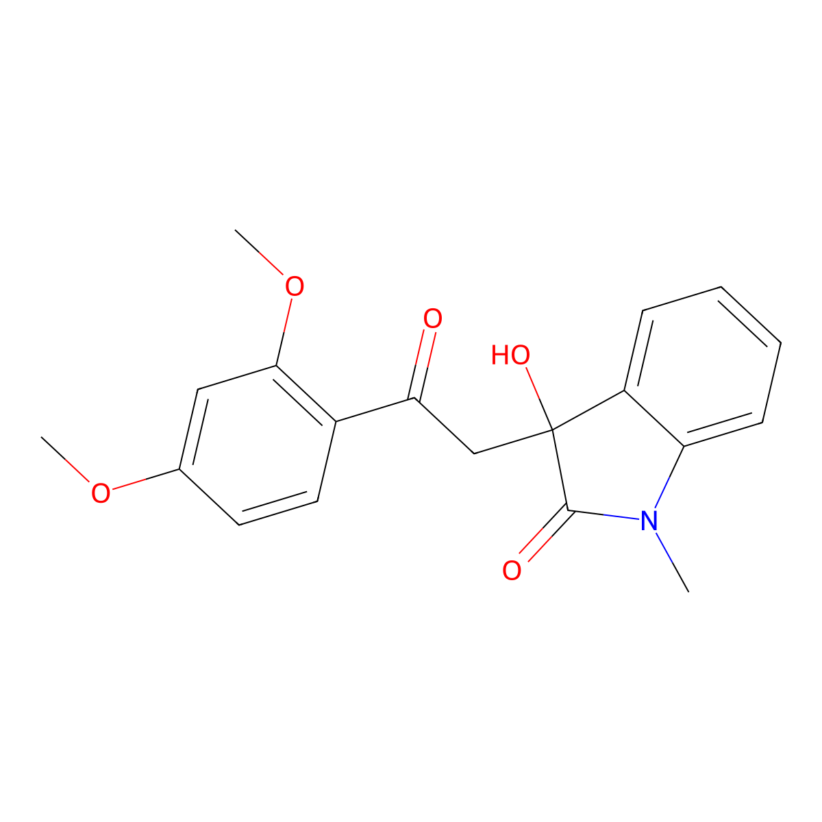 3-[2-(2,4-Dimethoxyphenyl)-2-oxoethyl]-3-hydroxy-1-methylindol-2-one molecular structure, CAS 370585-09-4