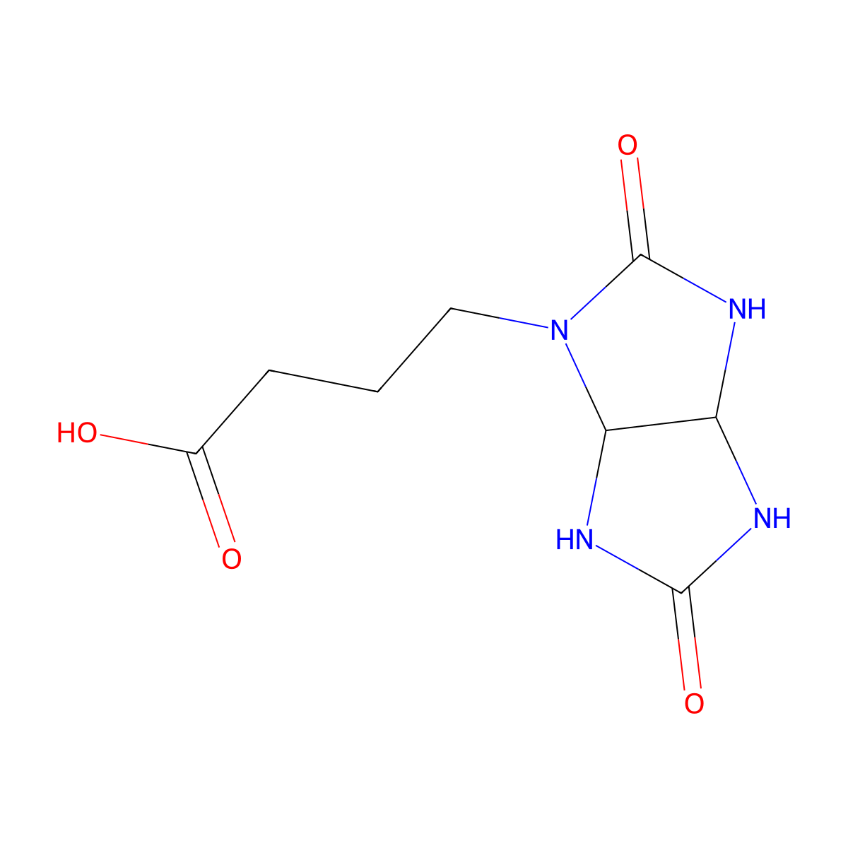 4-(2,5-Dioxo-hexahydro-imidazo[4,5-d]imidazol-1-yl)-butyric acid molecular structure, CAS 370585-14-1