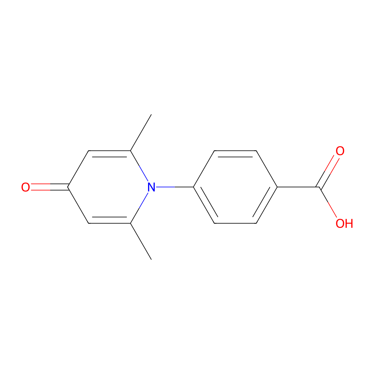 4-(2,6-dimethyl-4-oxopyridin-1(4H)-yl)benzoic acid molecular structure, CAS 370585-22-1