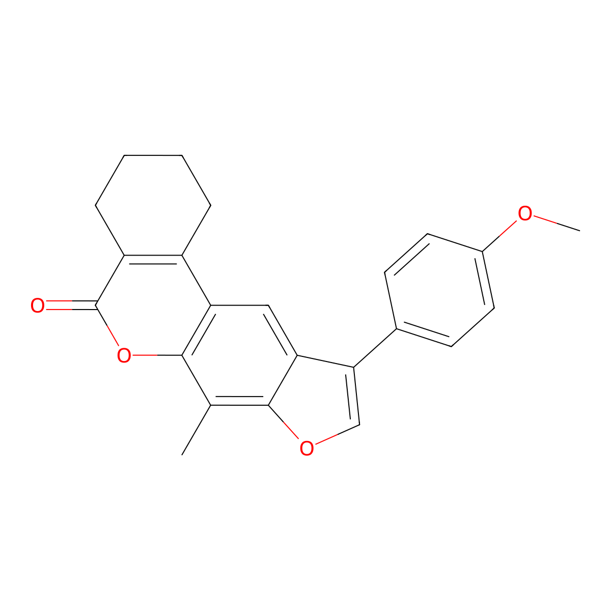 10-(4-methoxyphenyl)-7-methyl-1,2,3,4-tetrahydro-5H-benzo[c]furo[3,2-g]chromen-5-one molecular structure, CAS 370585-26-5