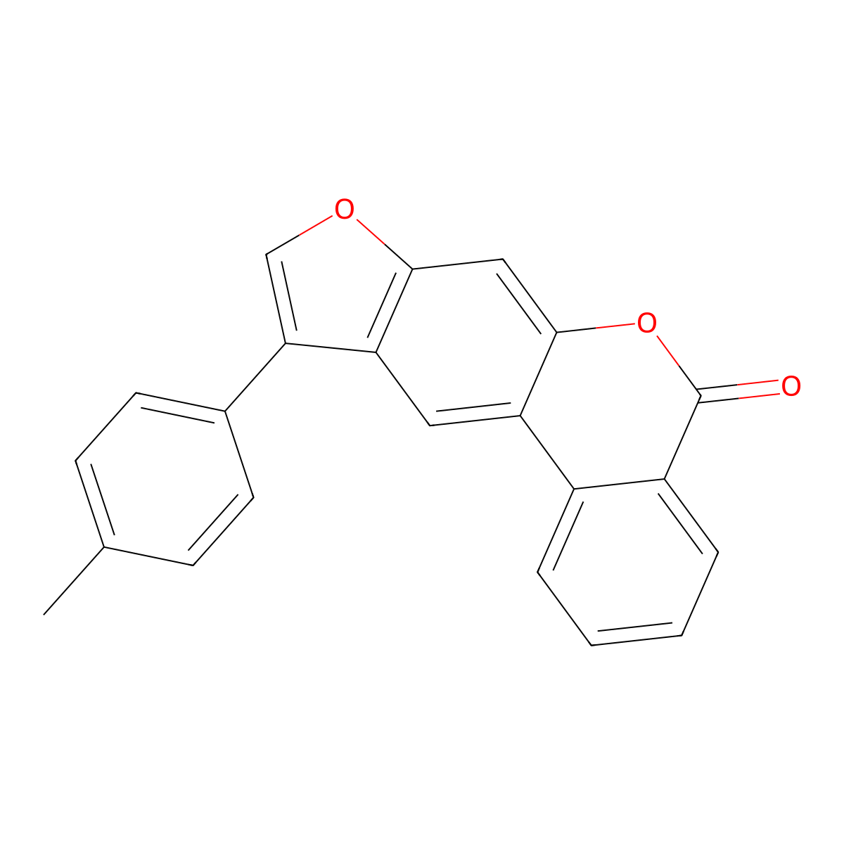 10-(4-methylphenyl)-5H-benzo[c]furo[3,2-g]chromen-5-one molecular structure, CAS 370585-72-1