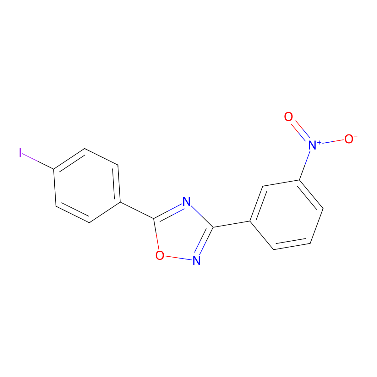 5-(4-Iodophenyl)-3-(3-nitrophenyl)-1,2,4-oxadiazole molecular structure, CAS 370586-61-1