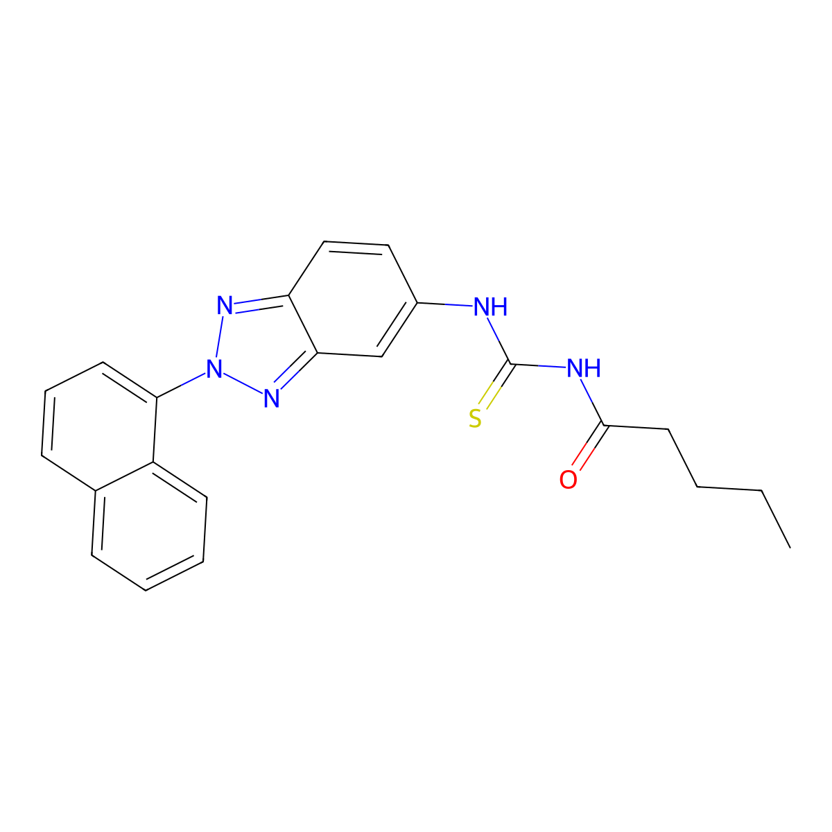 N-[(2-naphthalen-1-ylbenzotriazol-5-yl)carbamothioyl]pentanamide molecular structure, CAS 370587-09-0