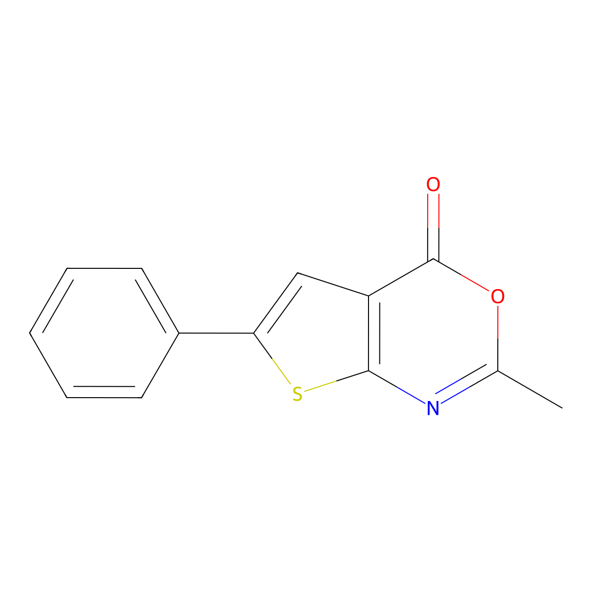 2-methyl-6-phenyl-4H-thieno[2,3-d][1,3]oxazin-4-one molecular structure, CAS 370587-15-8