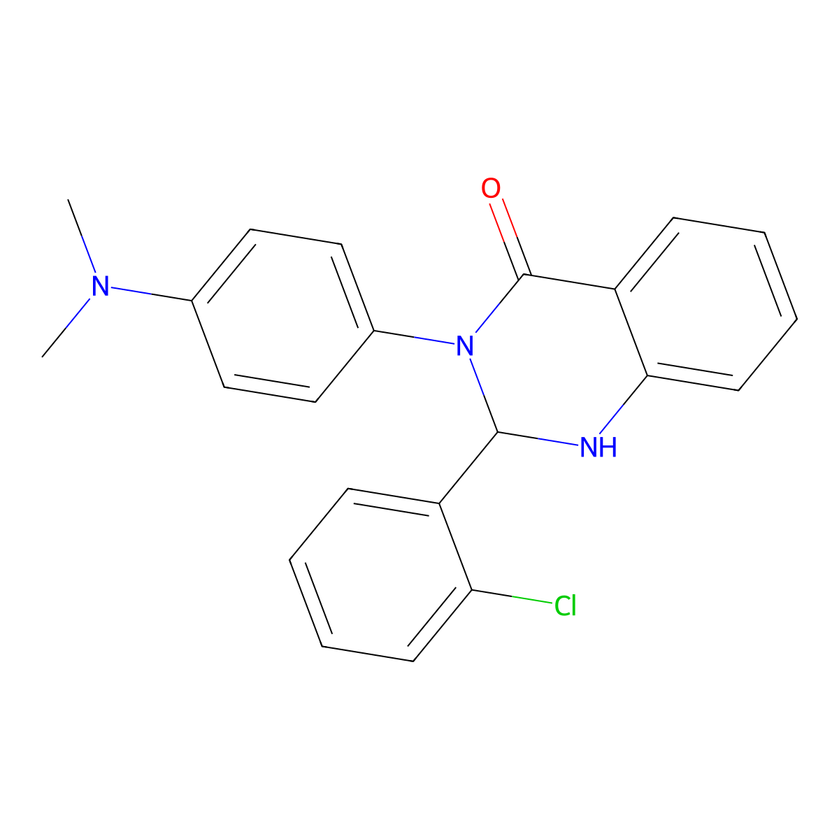 2-(2-chlorophenyl)-3-[4-(dimethylamino)phenyl]-2,3-dihydroquinazolin-4(1H)-one molecular structure, CAS 370587-19-2
