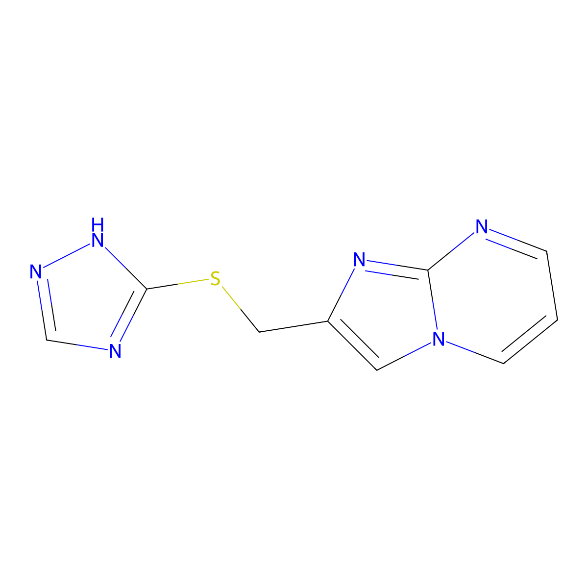 2-[(1H-1,2,4-triazol-5-ylsulfanyl)methyl]imidazo[1,2-a]pyrimidine molecular structure, CAS 370587-29-4