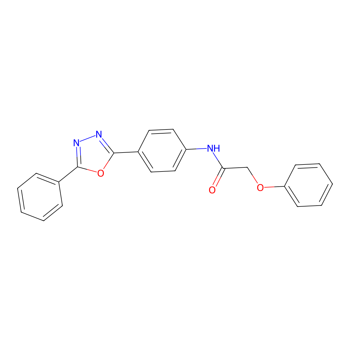 2-phenoxy-N-[4-(5-phenyl-1,3,4-oxadiazol-2-yl)phenyl]acetamide molecular structure, CAS 370587-53-4