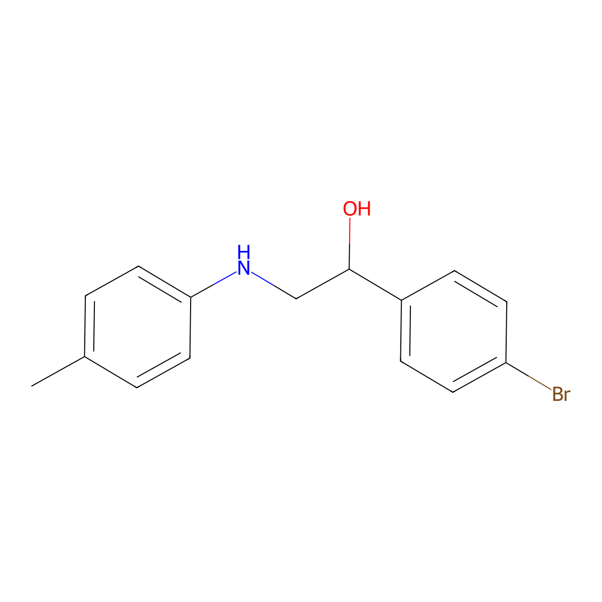 1-(4-Bromophenyl)-2-[(4-methylphenyl)amino]ethanol molecular structure, CAS 370587-98-7