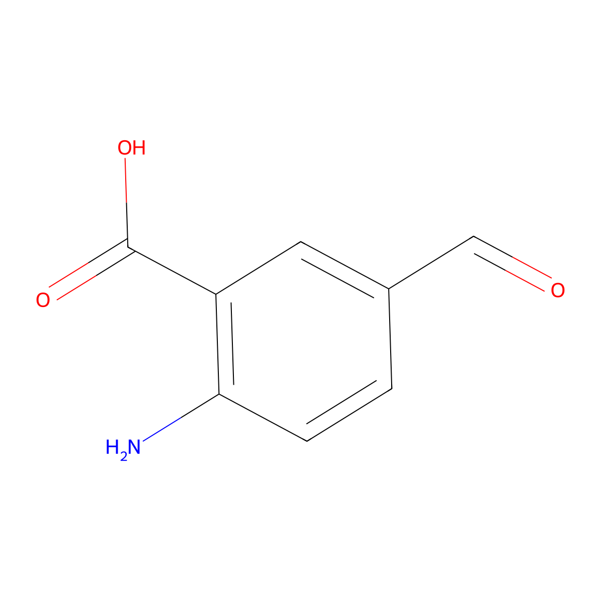2-Amino-5-formylbenzoic acid molecular structure, CAS 3706-68-1