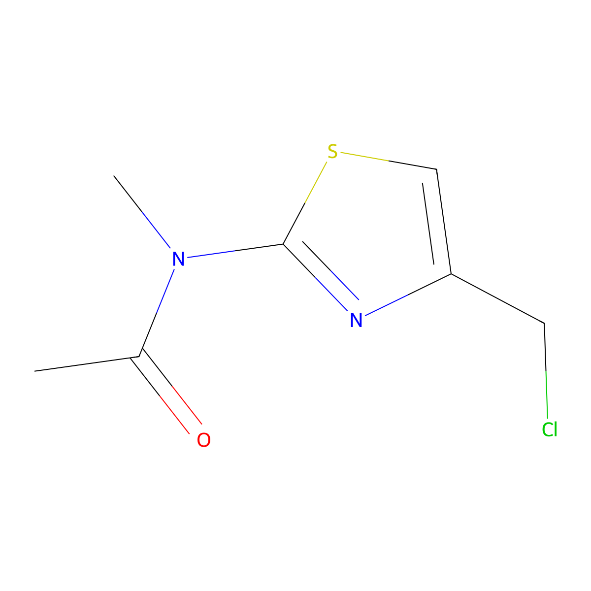 N-[4-(chloromethyl)-1,3-thiazol-2-yl]-N-methylacetamide molecular structure, CAS 37060-75-6