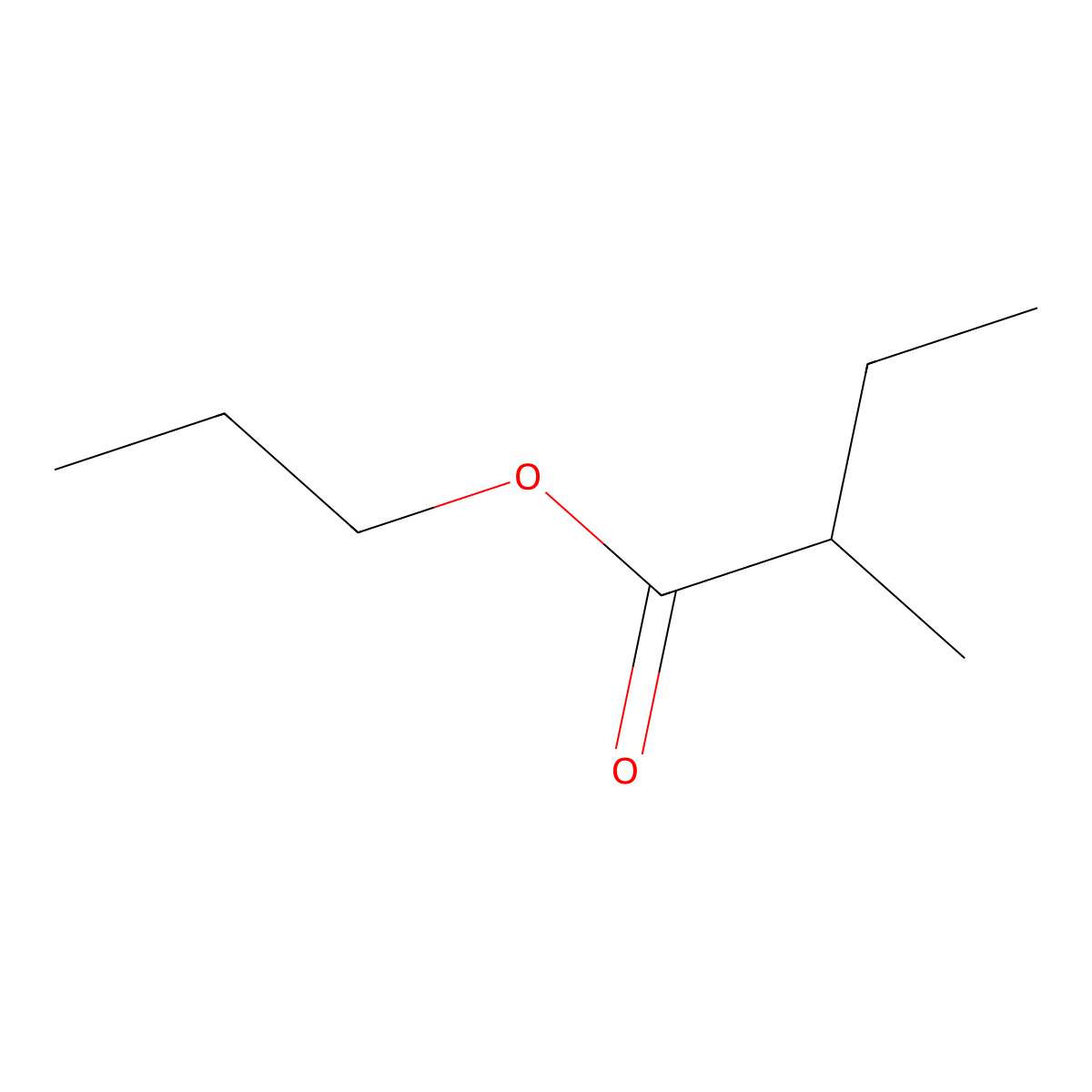 Propyl 2-methylbutanoate molecular structure, CAS 37064-20-3