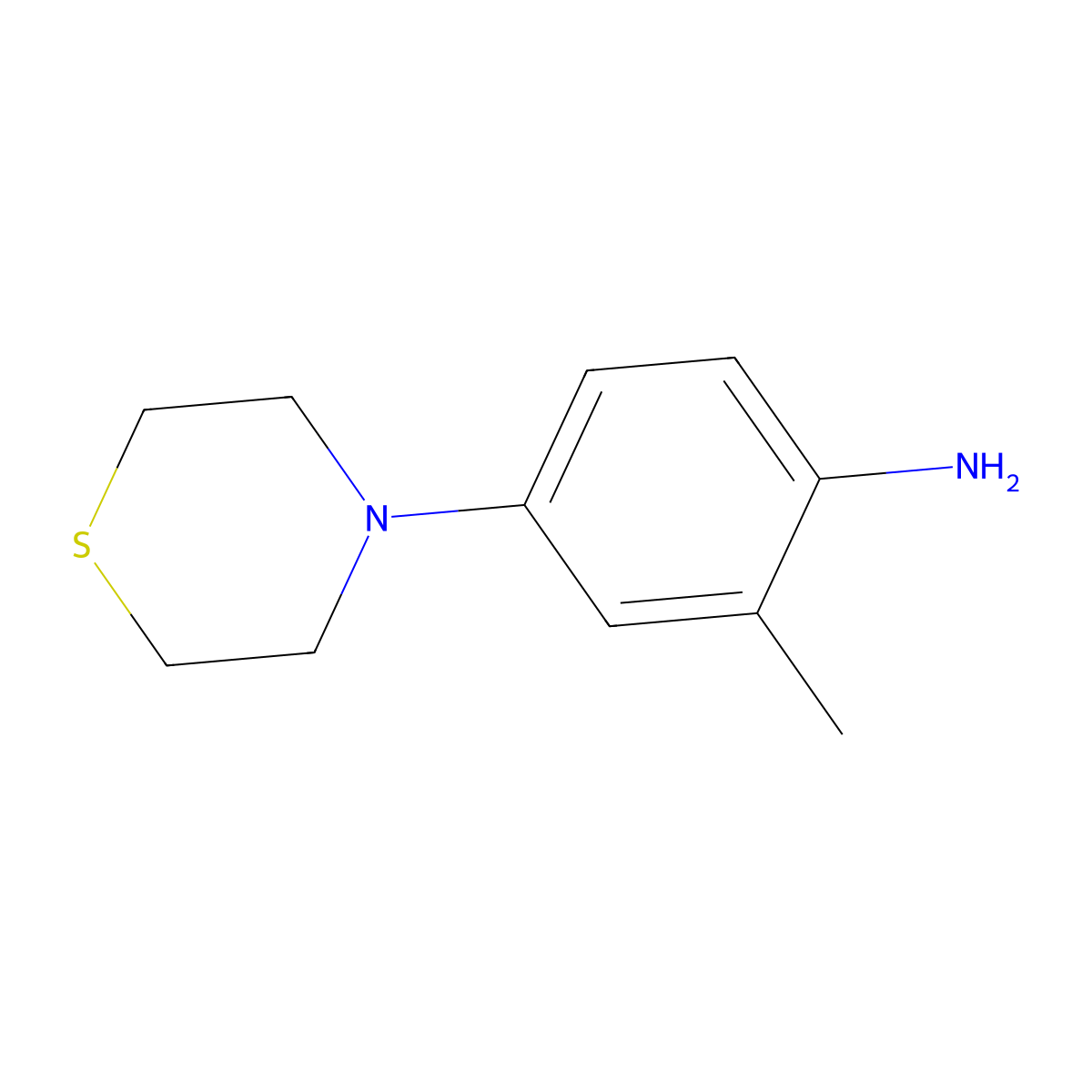 2-Methyl-4-(thiomorpholin-4-yl)aniline molecular structure, CAS 37065-86-4
