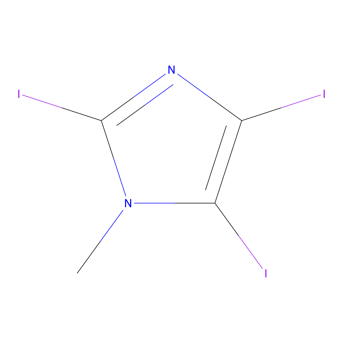 2,4,5-Triiodo-1-methylimidazole molecular structure, CAS 37067-97-3
