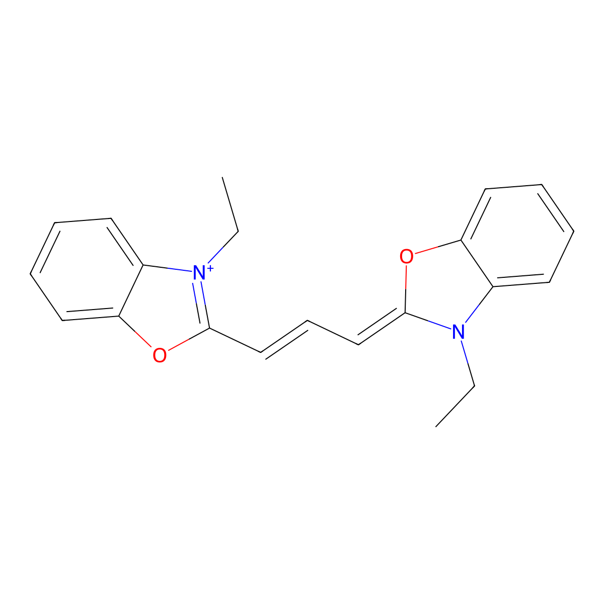 3,3'-Diethyloxacarbocyanine molecular structure, CAS 37069-75-3