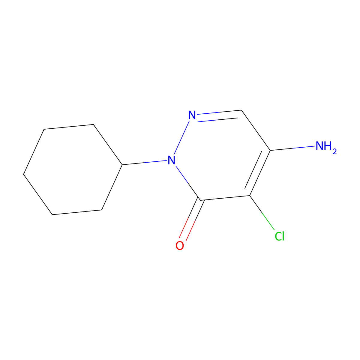 5-amino-4-chloro-2-cyclohexyl-3(2H)-pyridazinone molecular structure, CAS 3707-23-1