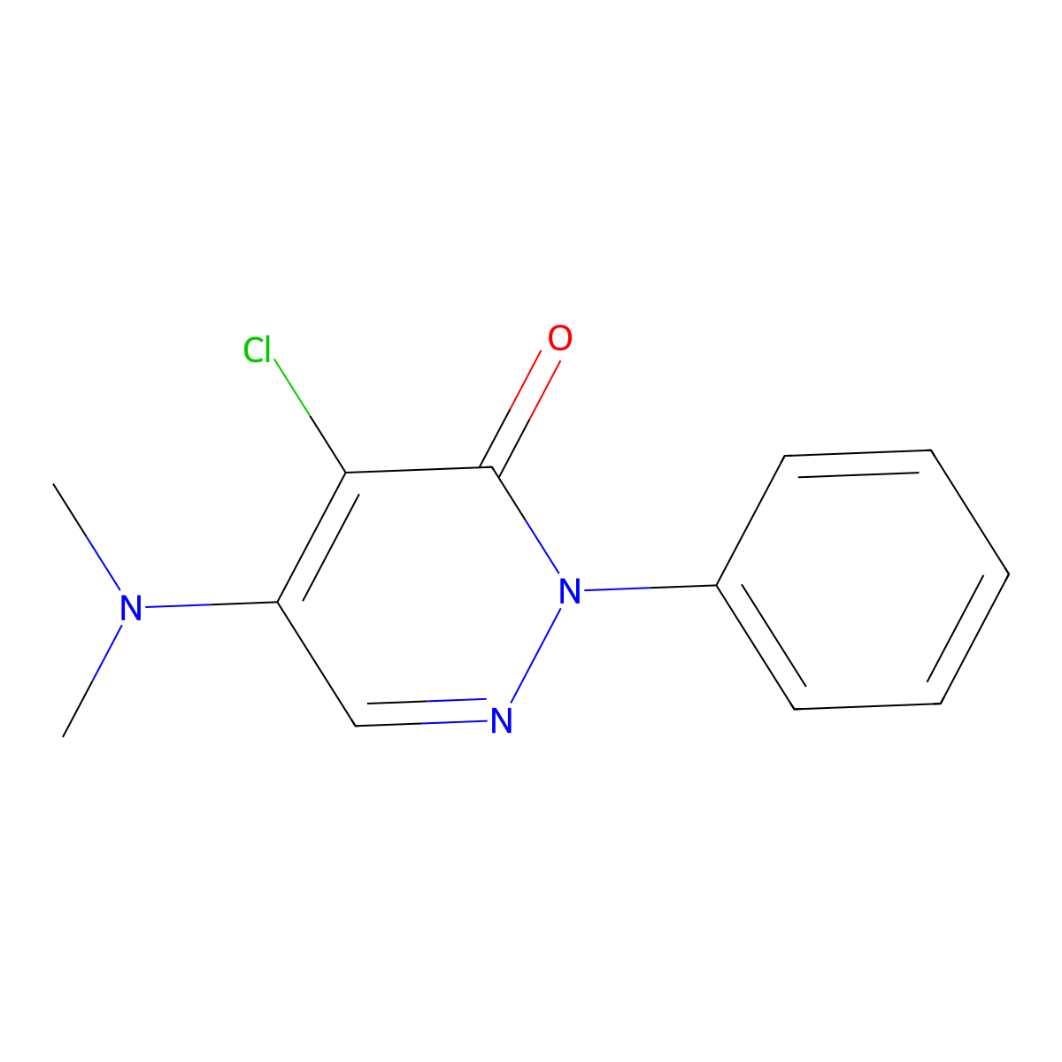 4-chloro-5-(dimethylamino)-2-phenyl-3(2H)-pyridazinone molecular structure, CAS 3707-98-0