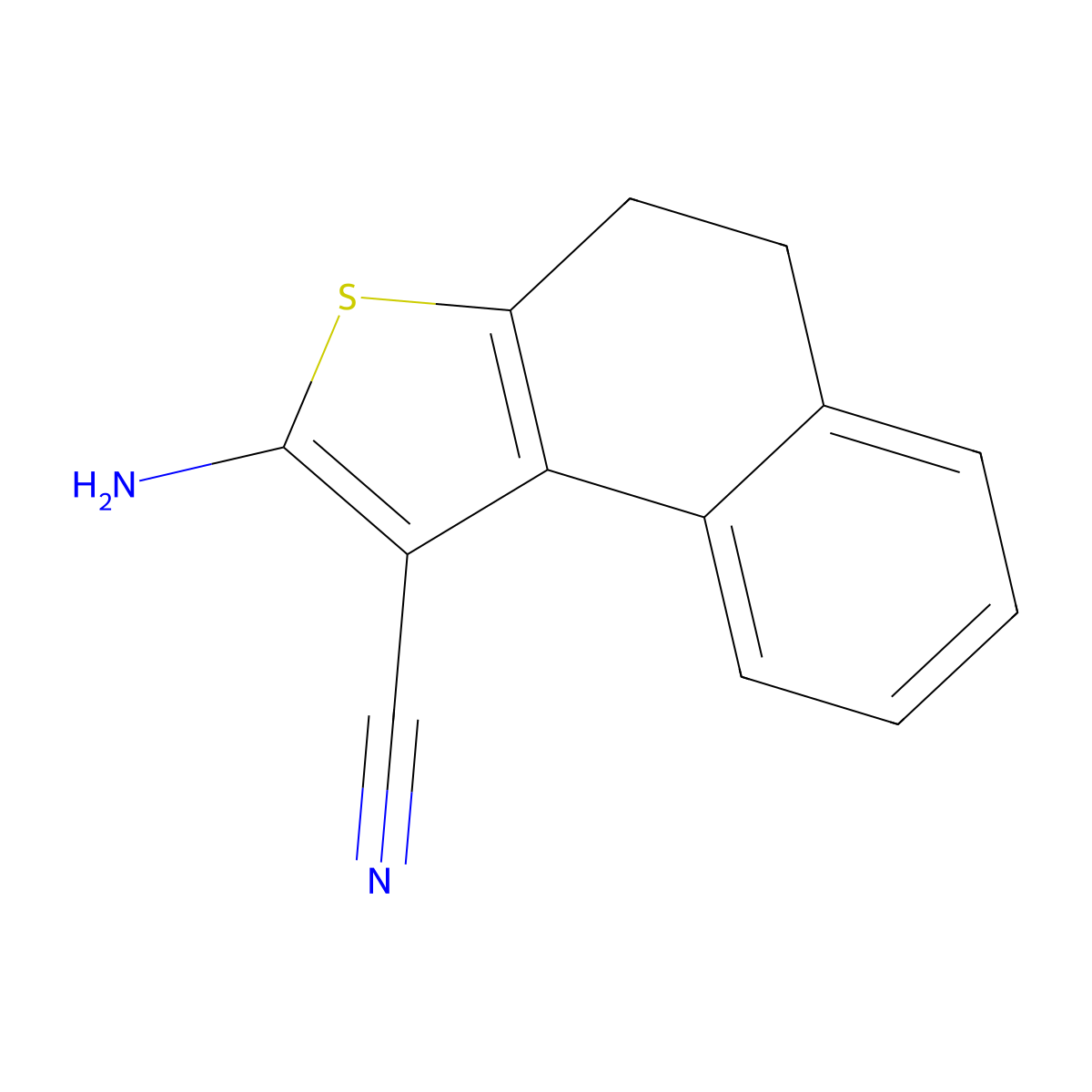 2-amino-4H,5H-naphtho[2,1-b]thiophene-1-carbonitrile molecular structure, CAS 37071-20-8