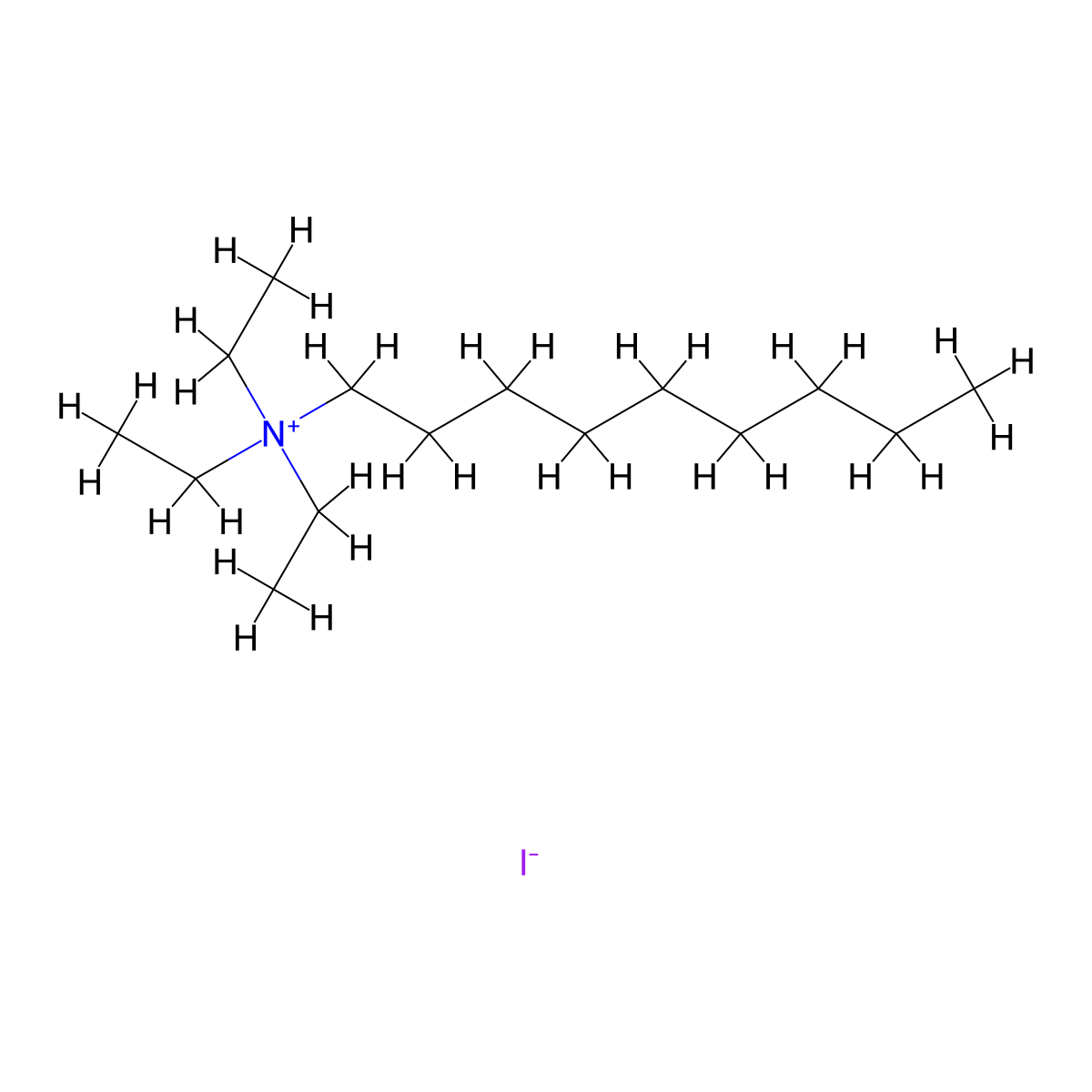 1-Nonanaminium, N,N,N-triethyl-, iodide (1:1) molecular structure, CAS 37074-51-4