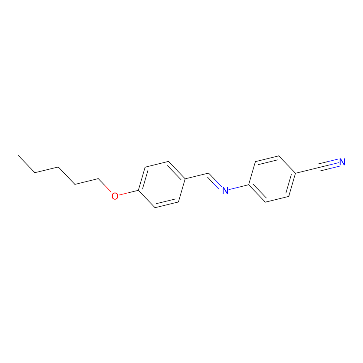 4'-(Amyloxy)benzylidene-4-cyanoaniline molecular structure, CAS 37075-25-5