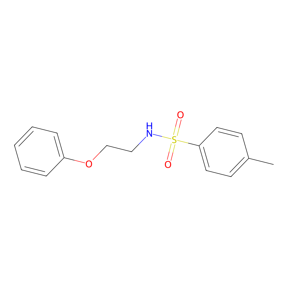 4-methyl-N-(2-phenoxyethyl)benzenesulfonamide molecular structure, CAS 37075-71-1