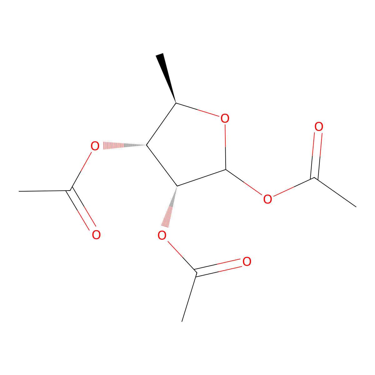 Tri-O-acetyl-5-deoxy-D-ribofuranose molecular structure, CAS 37076-71-4