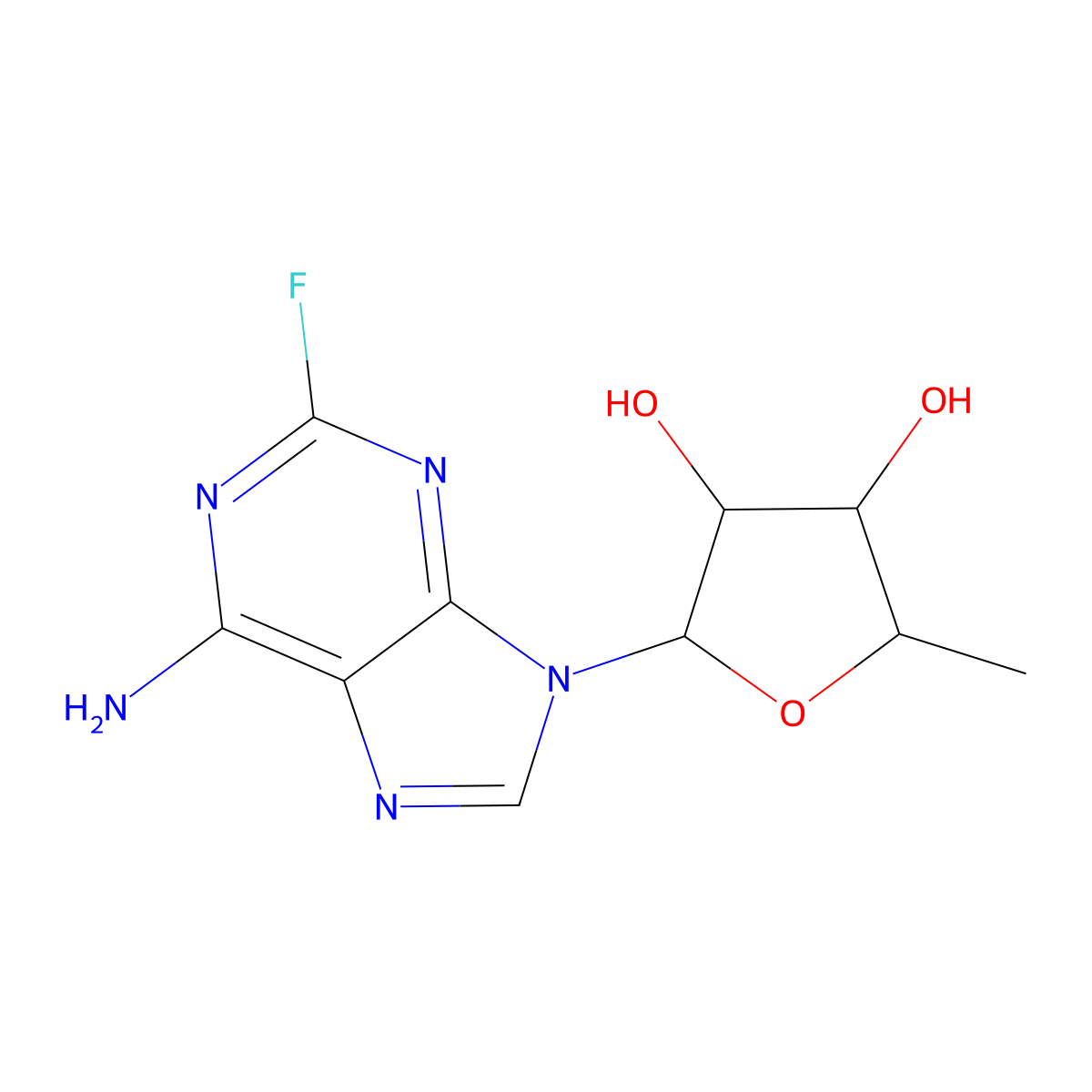 2-(6-Amino-2-fluoropurin-9-yl)-5-methyloxolane-3,4-diol molecular structure, CAS 37076-78-1