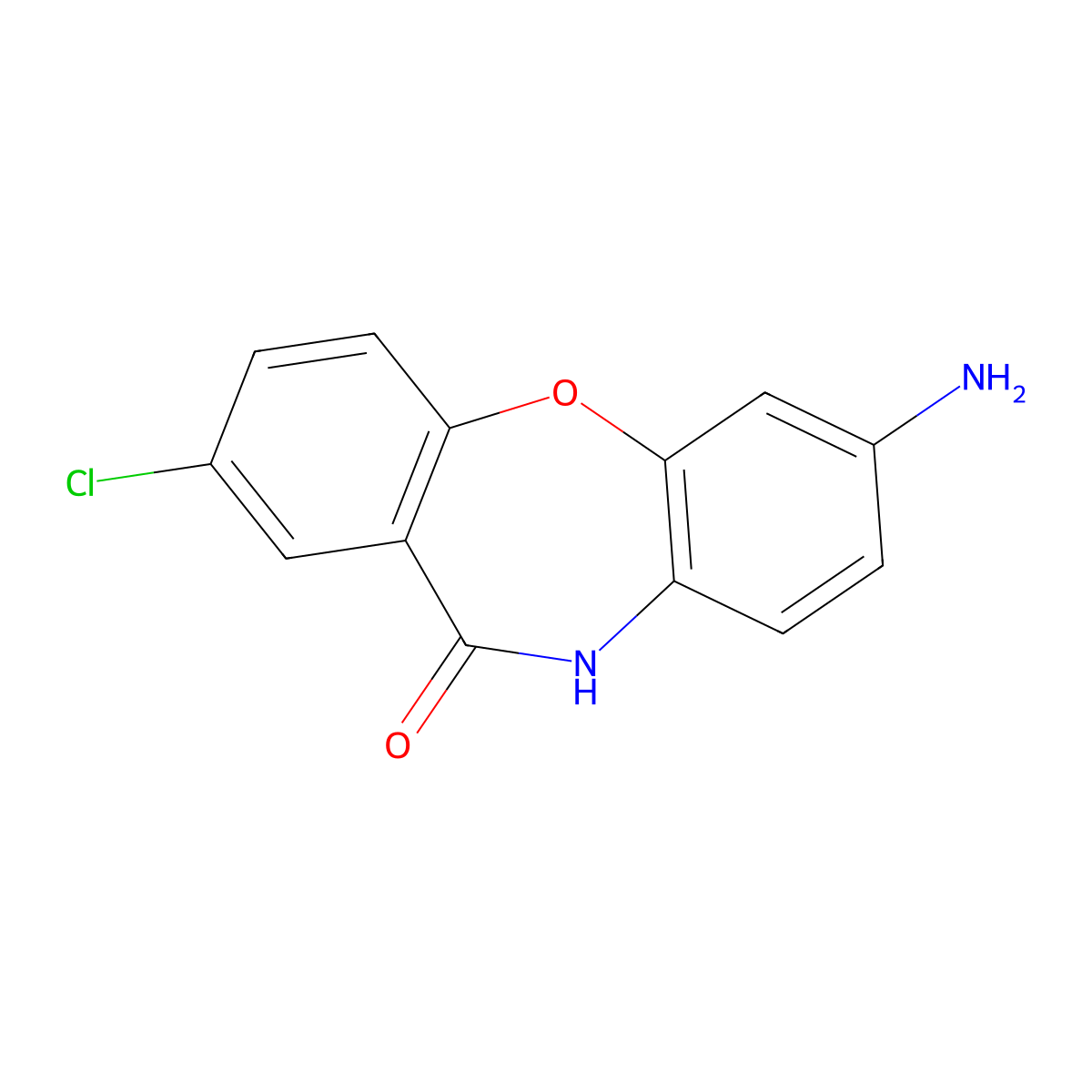 7-Amino-2-chlorodibenz[b,f][1,4]oxazepine-11(10H)-one molecular structure, CAS 37081-73-5