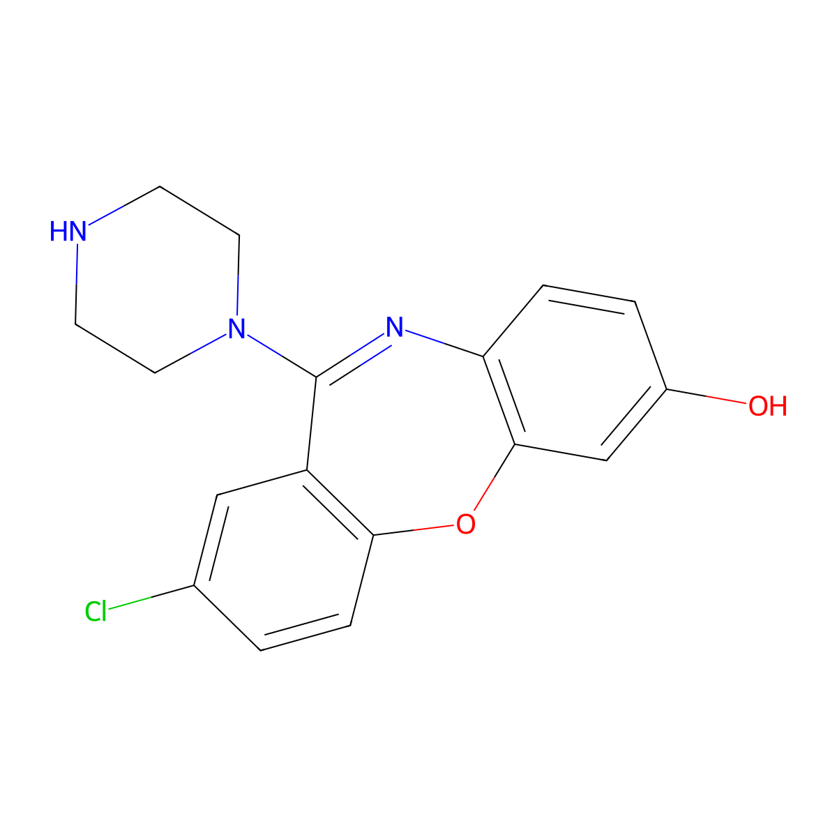 7-Hydroxyamoxapine molecular structure, CAS 37081-76-8